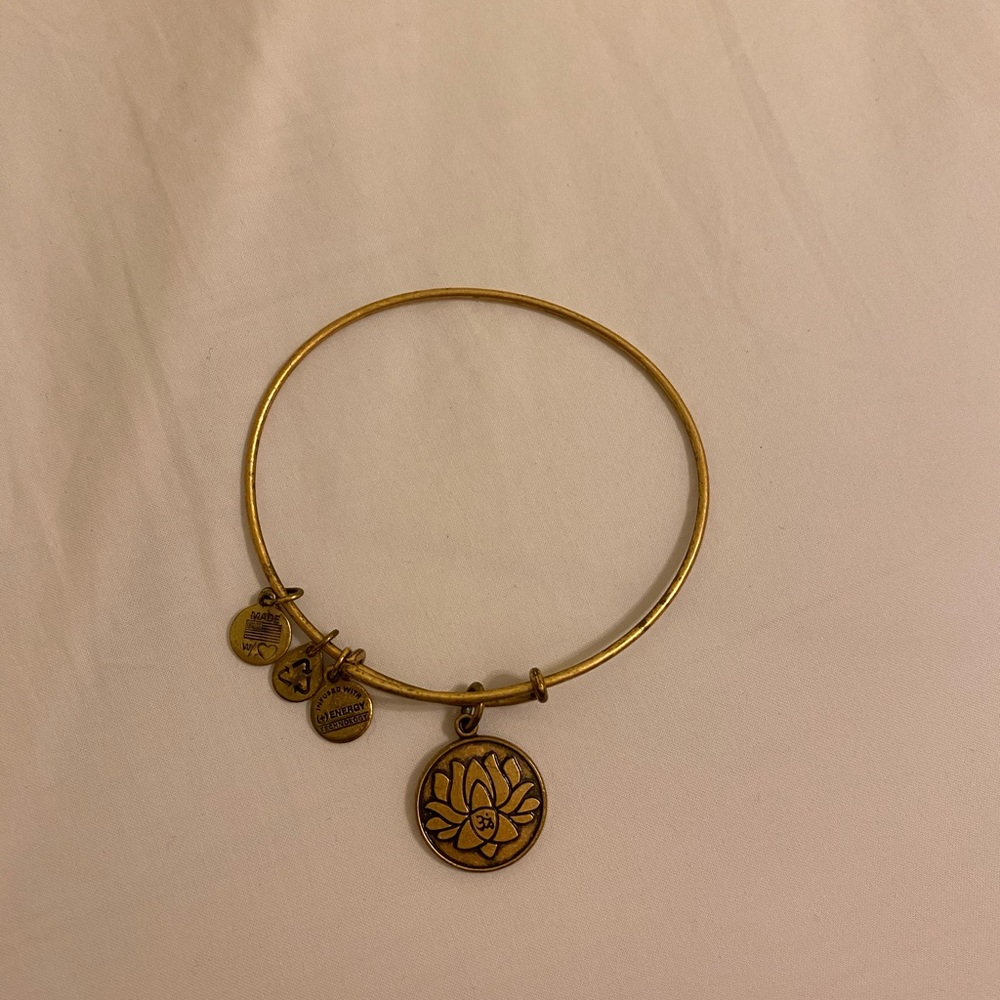 Alex and Ani lotus charm bangle